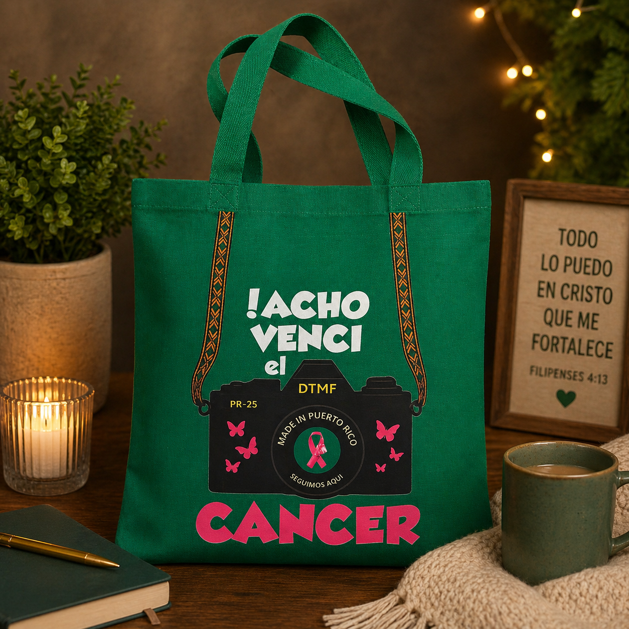Acho Venci el Cancer Tote Bag
