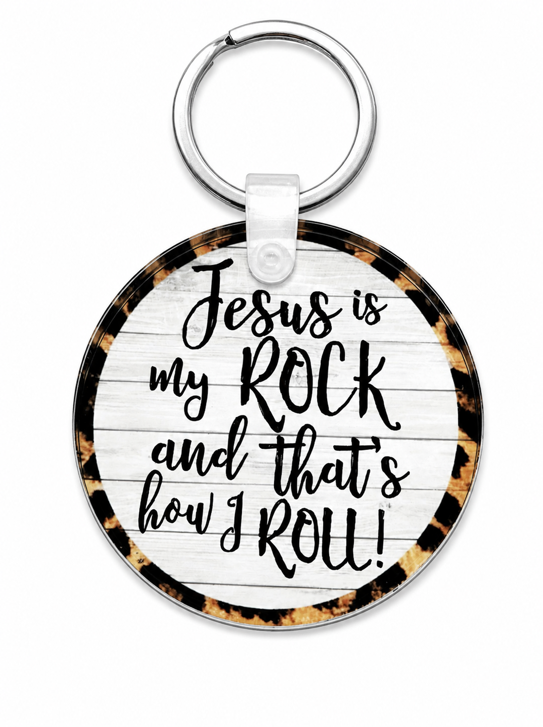 Jesus is My Rock Keychain