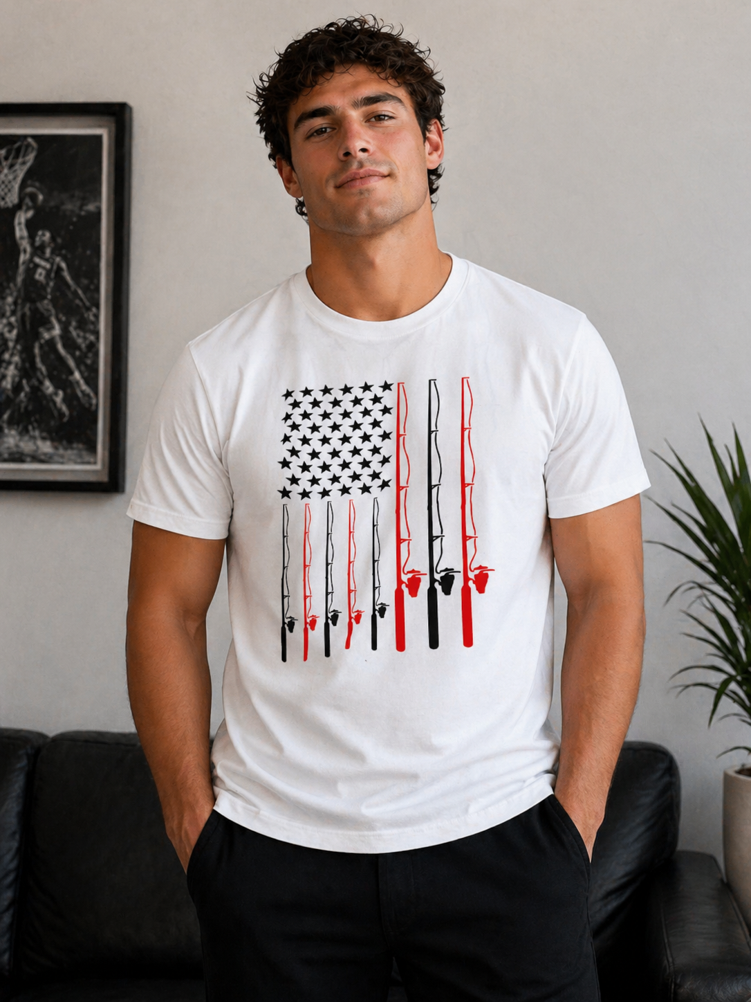 Fishing Pole American Flag