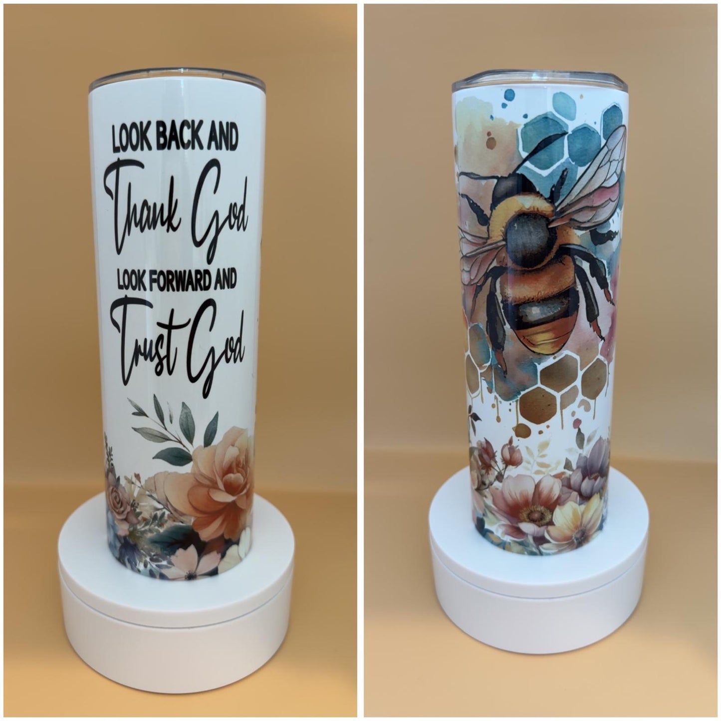 Look Back and Thank God Look Forward and Trust God Tumbler