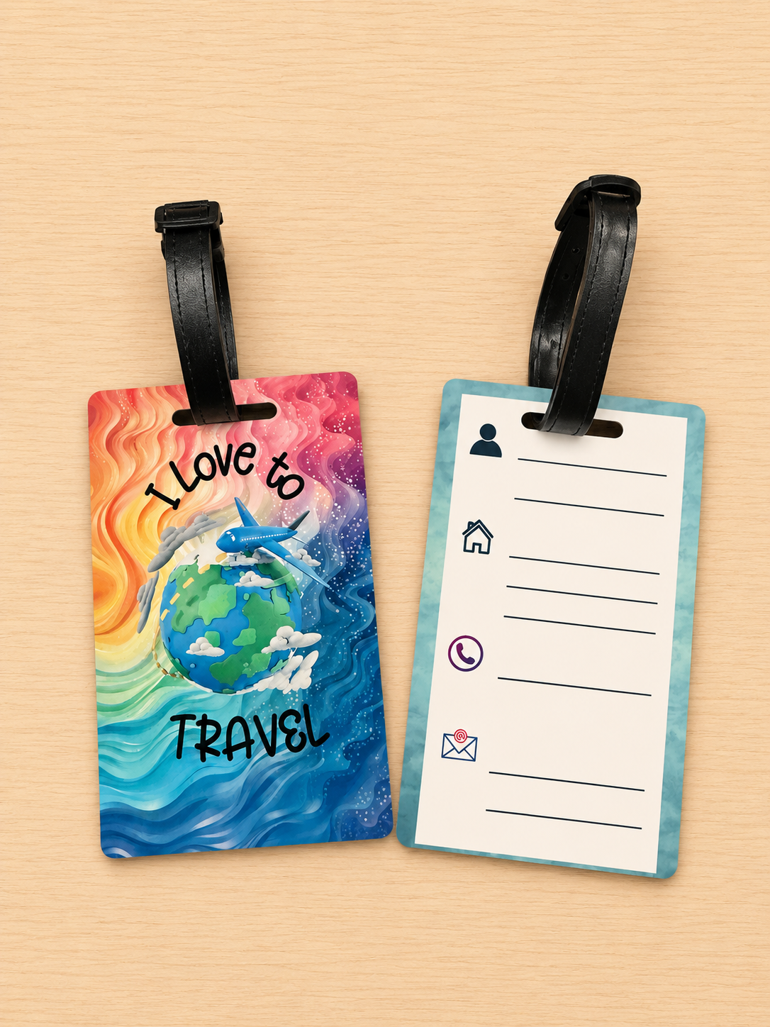 I Love to Travel Luggage Tag