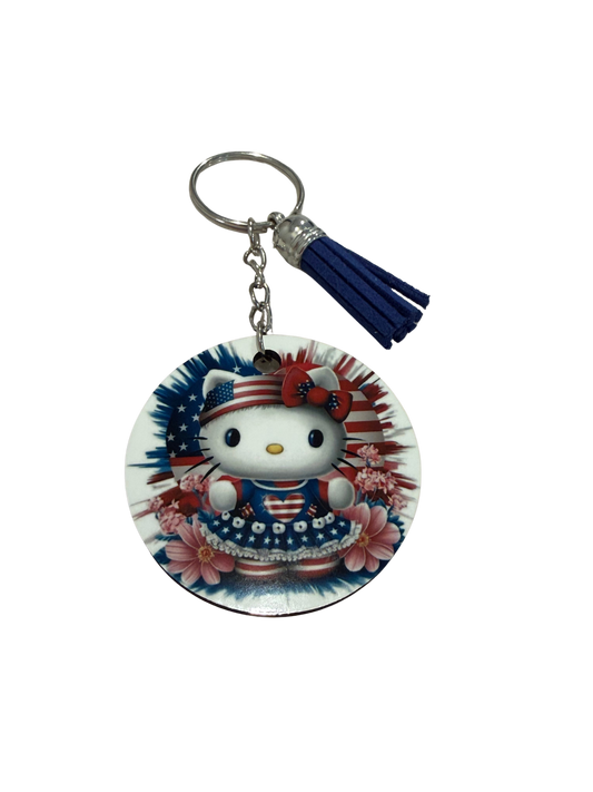 Hello Kitty 4th of July Keychain