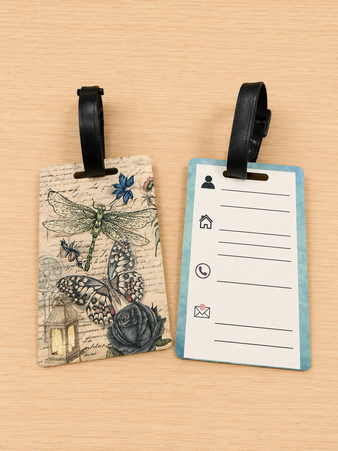 Black Rose Luggage Tag