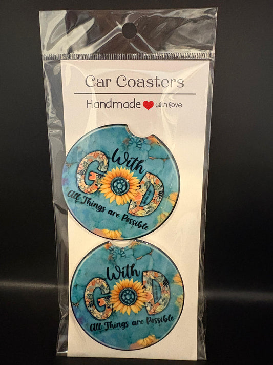 With God Car Coasters