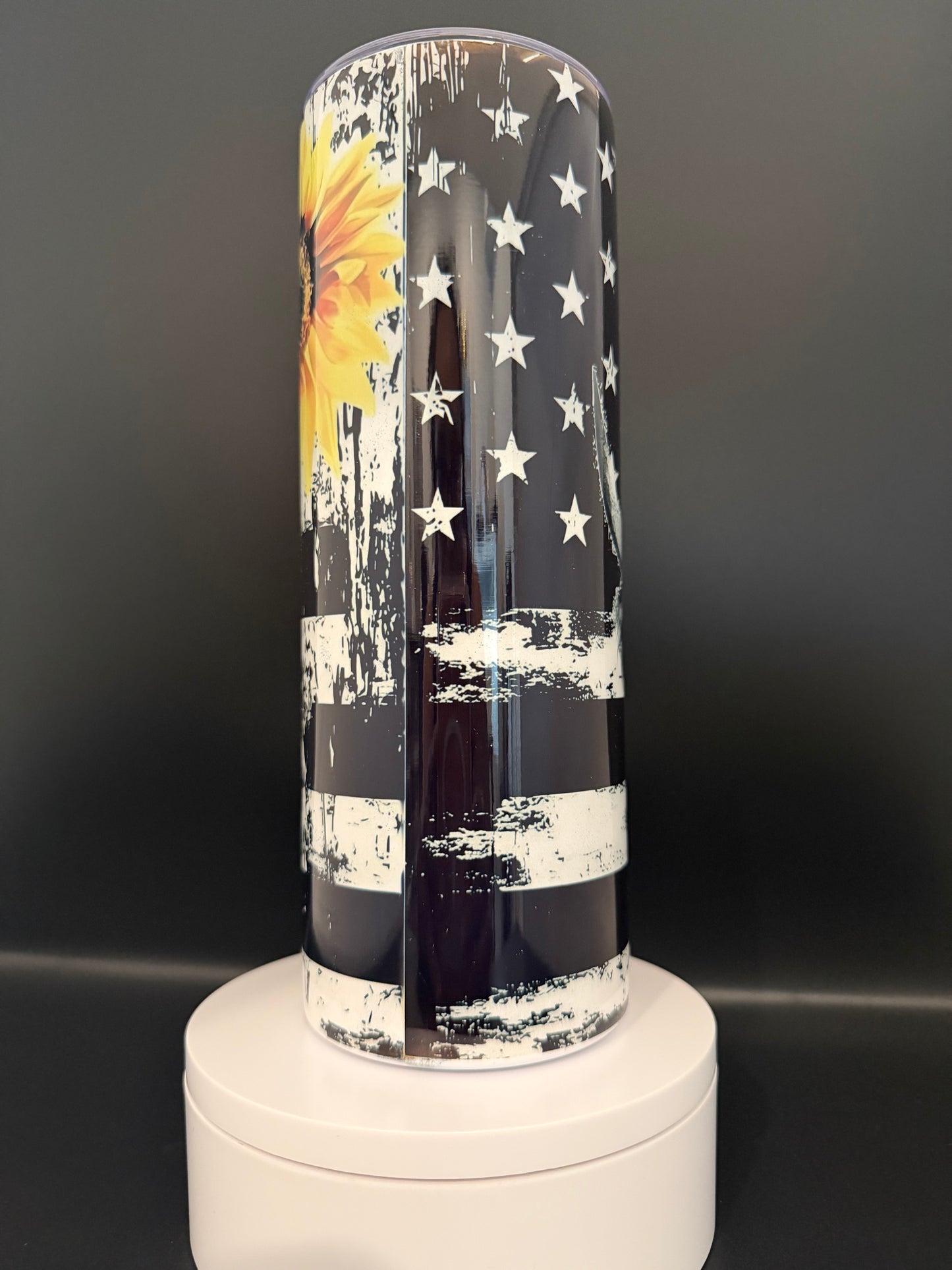 Black & White American Flag Tumbler