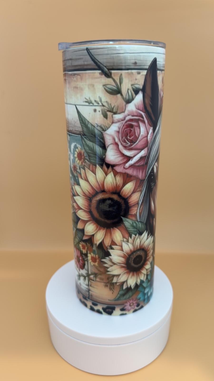 Horse Western Sunflower Tumbler