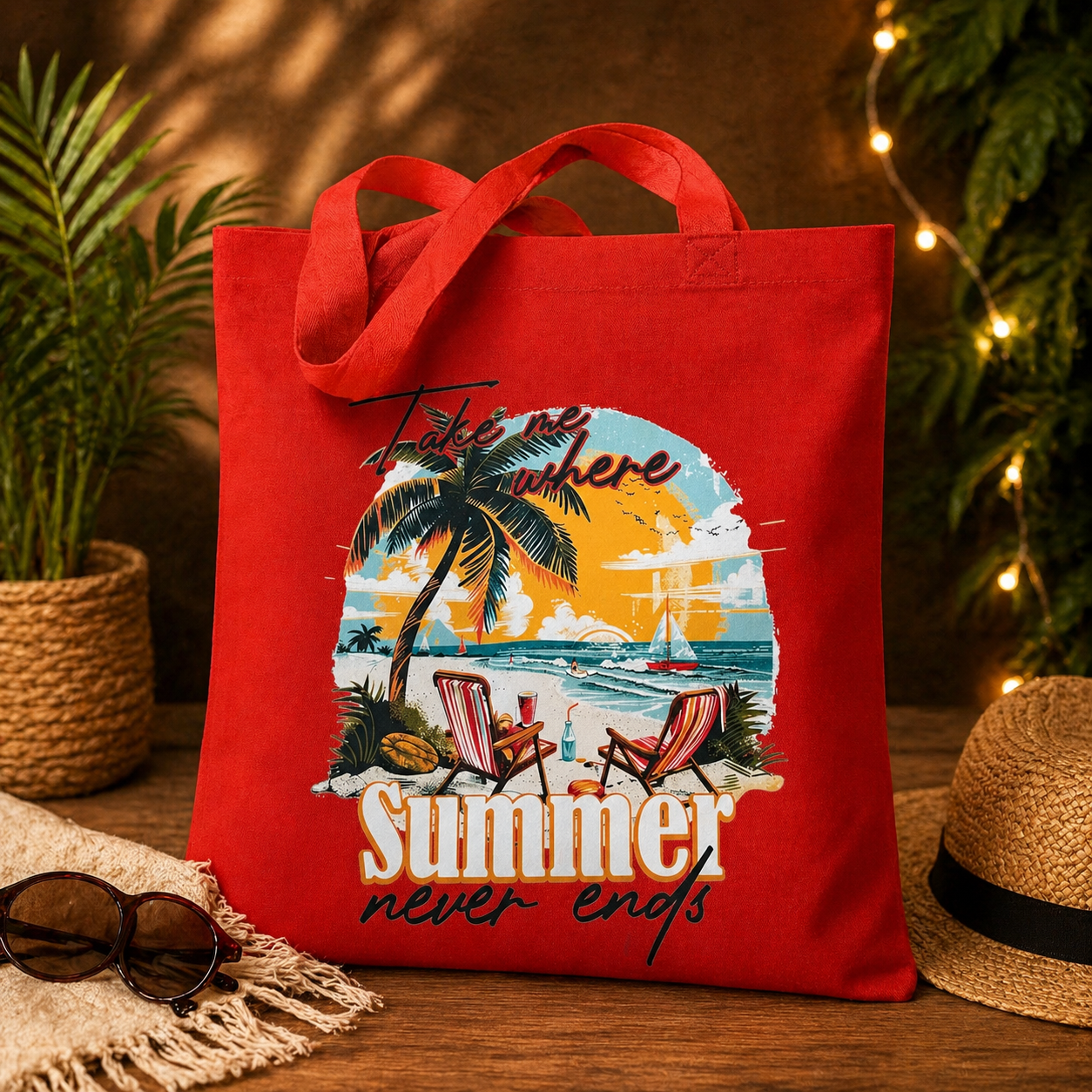 Take me where Summer Never Ends Tote Bag