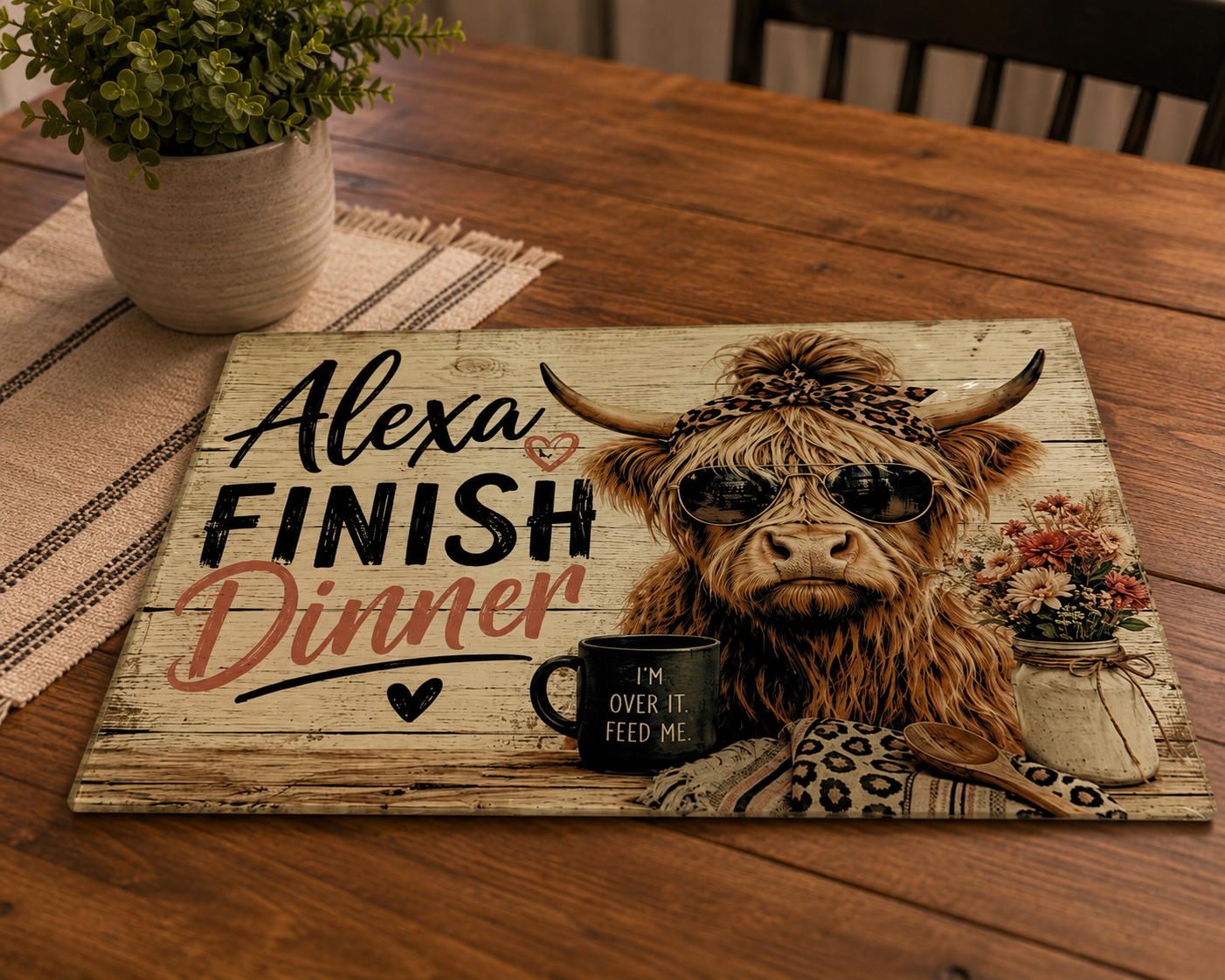 Alexa Finish Dinner Cutting Board