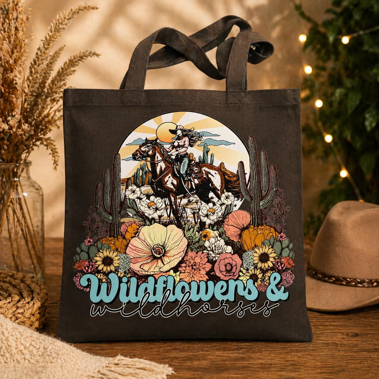 Wildflowers & Wildhorses Tote Bag