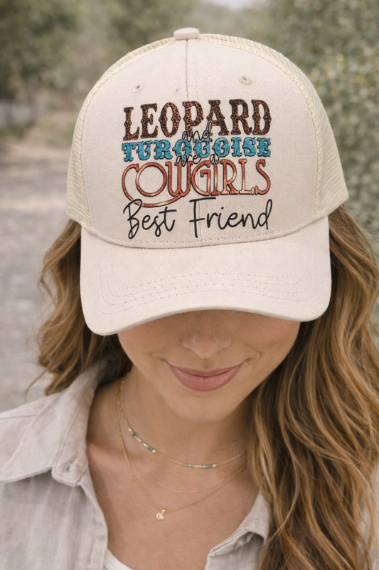 Leopard and Turquoise are a Cowgirls Best Friend (Ponytail)