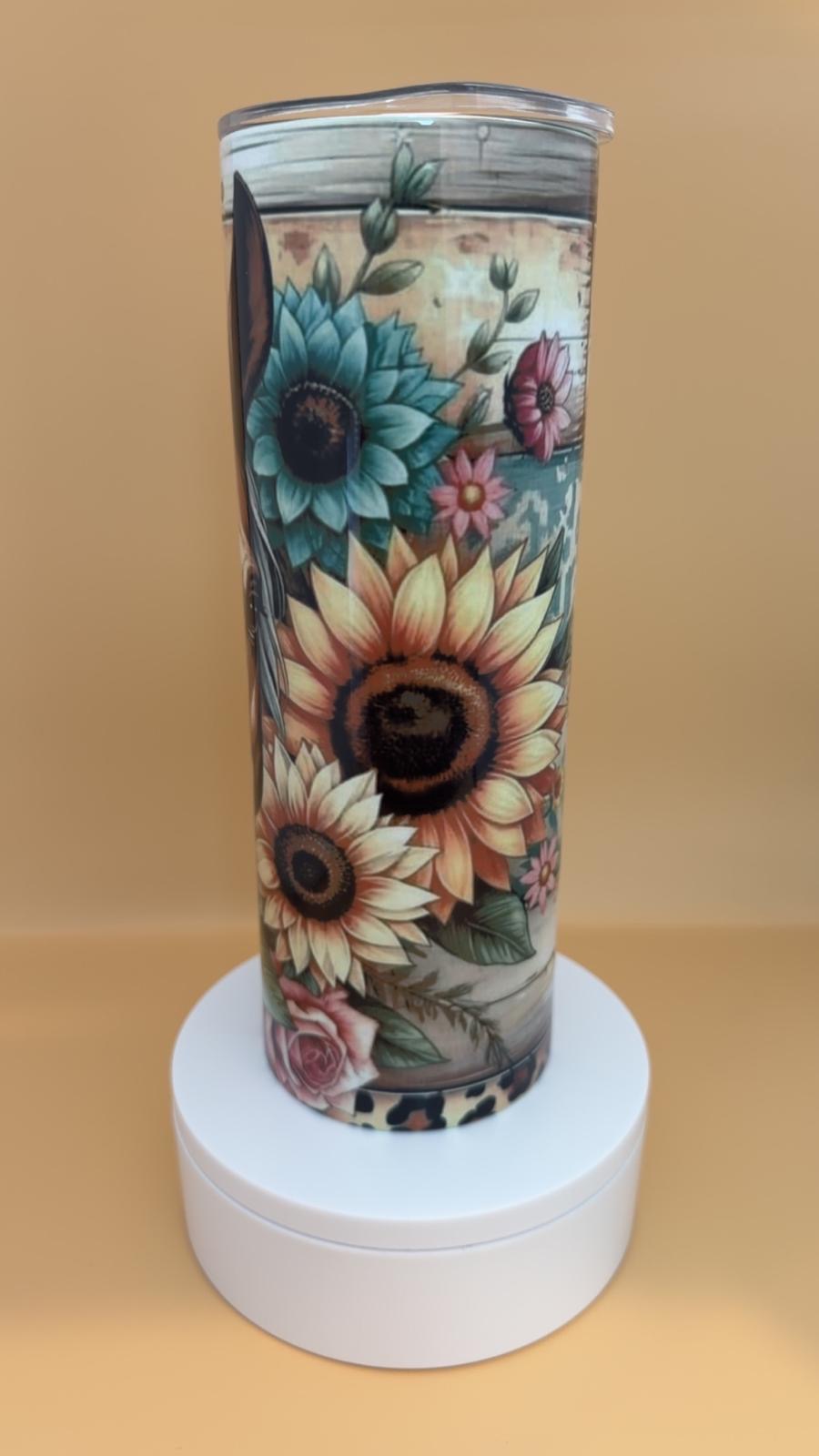 Horse Western Sunflower Tumbler