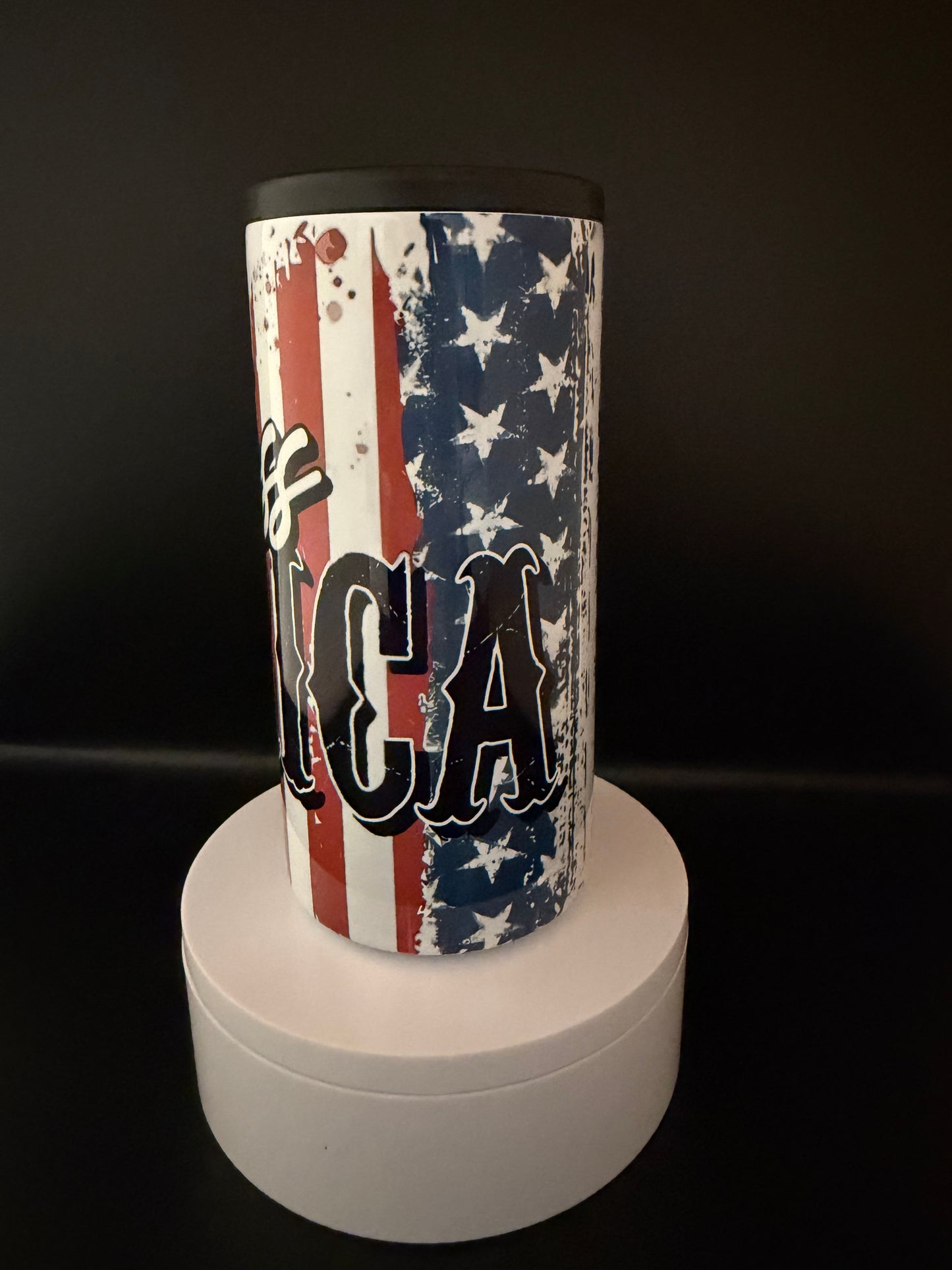 God Bless America Slim Can Cooler