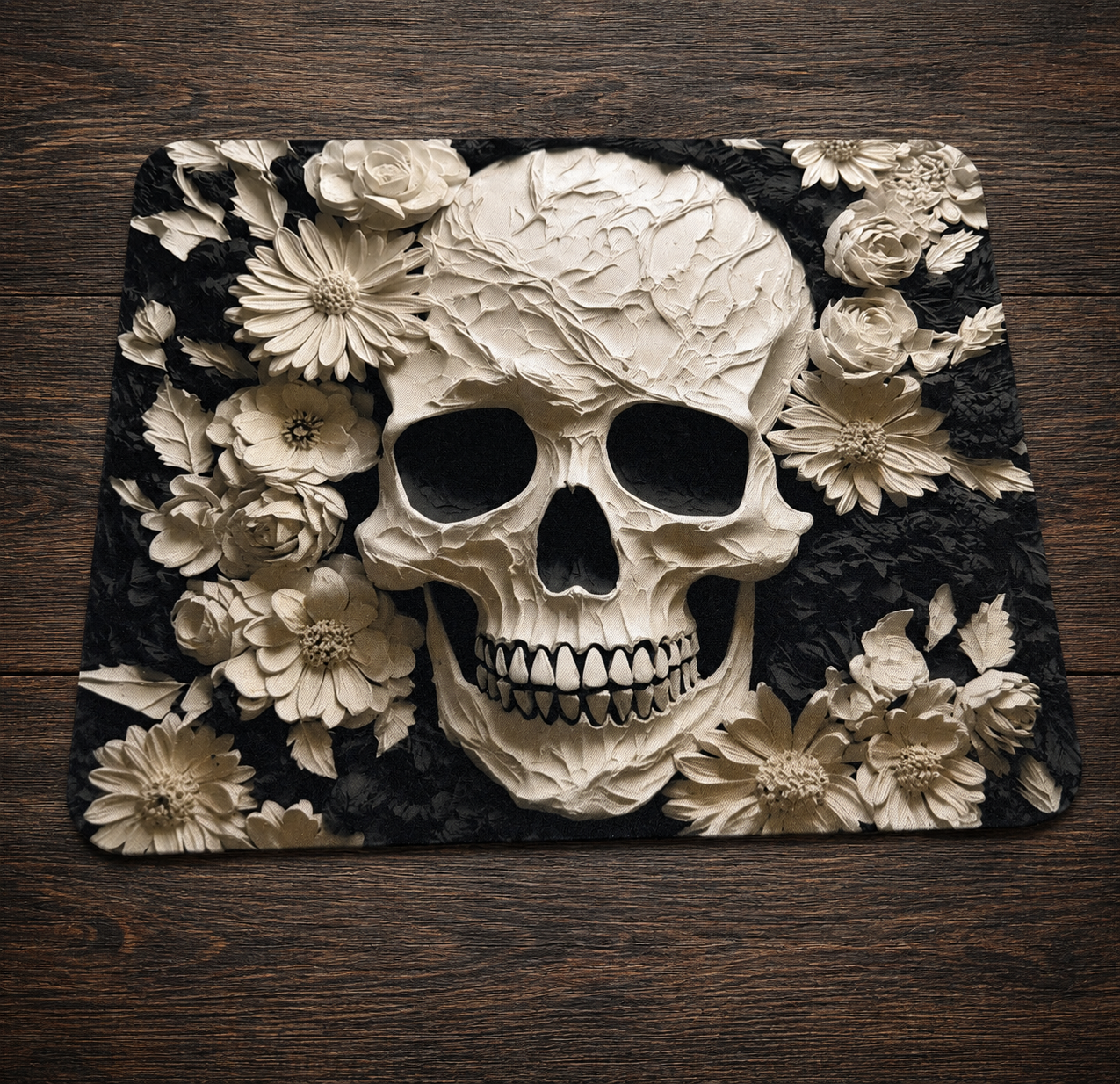 Floral Skull Mouse Pad