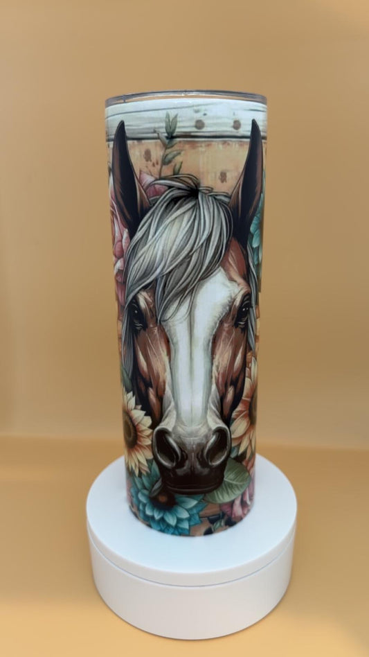 Horse Western Sunflower Tumbler