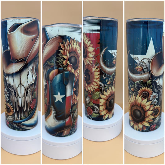 Texas Flag CowGirl Tumbler