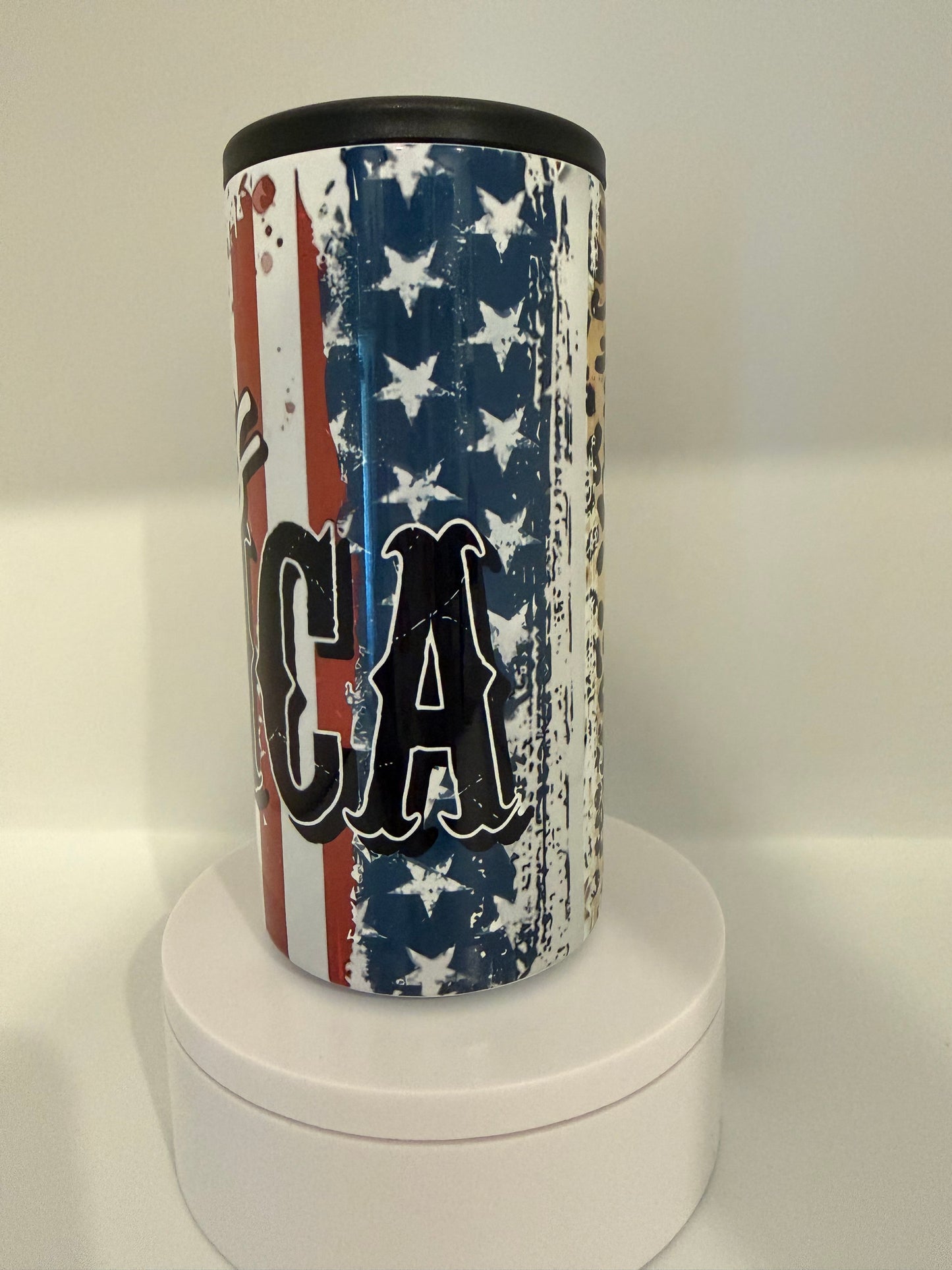 God Bless America Slim Can Cooler