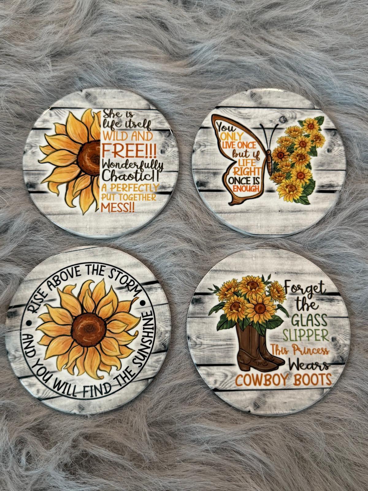 Sunflower Inspirational Coasters