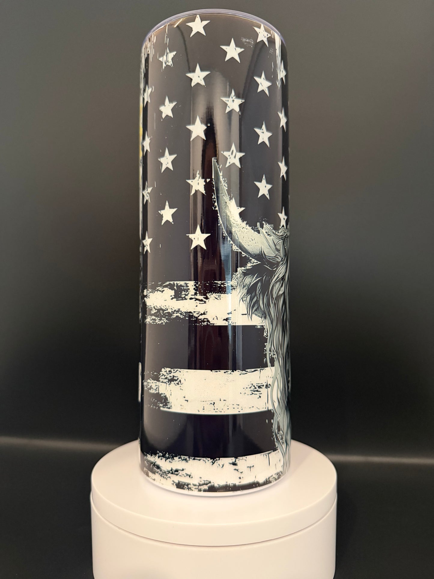 Black & White American Flag Tumbler