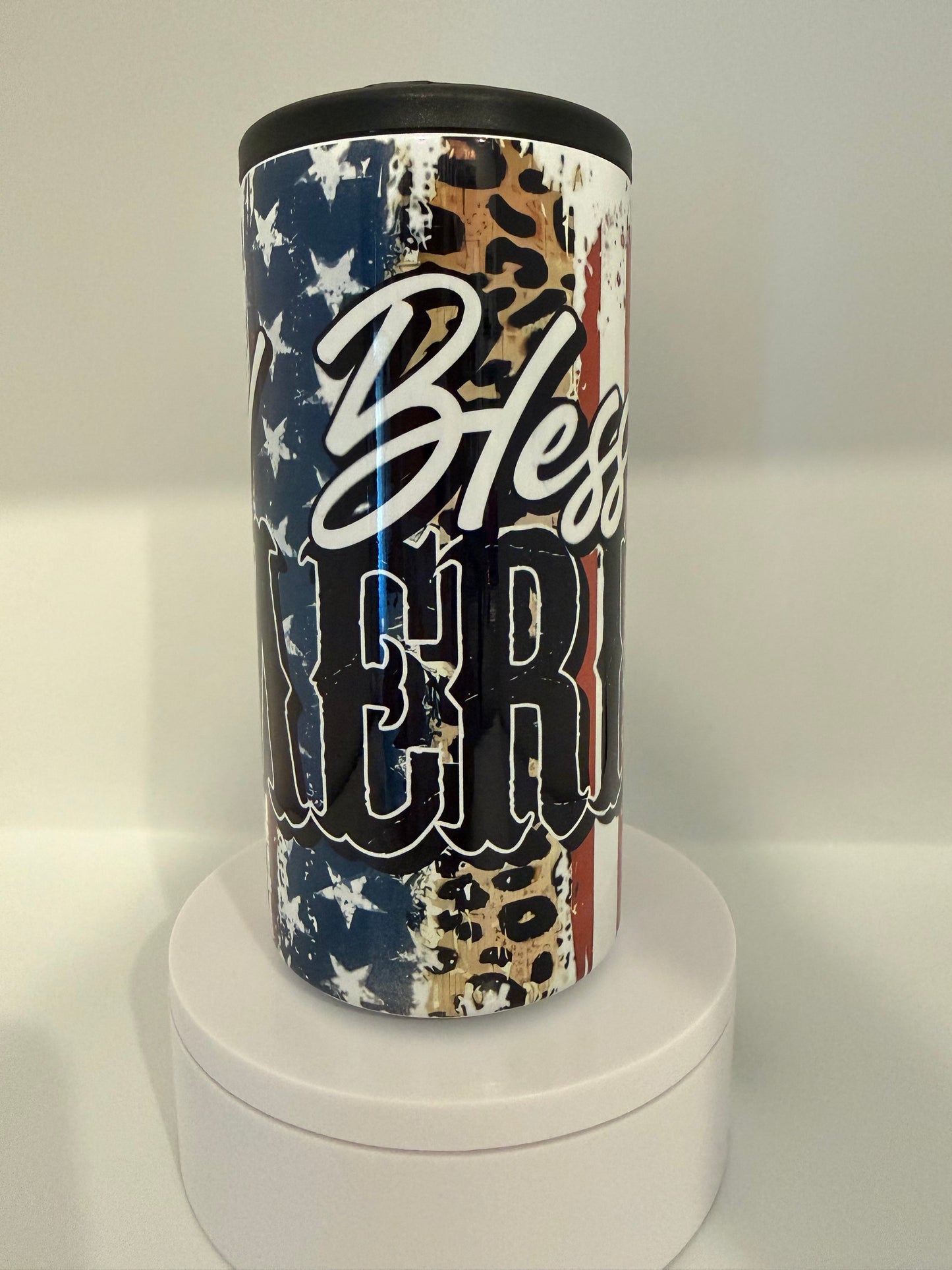 God Bless America Slim Can Cooler