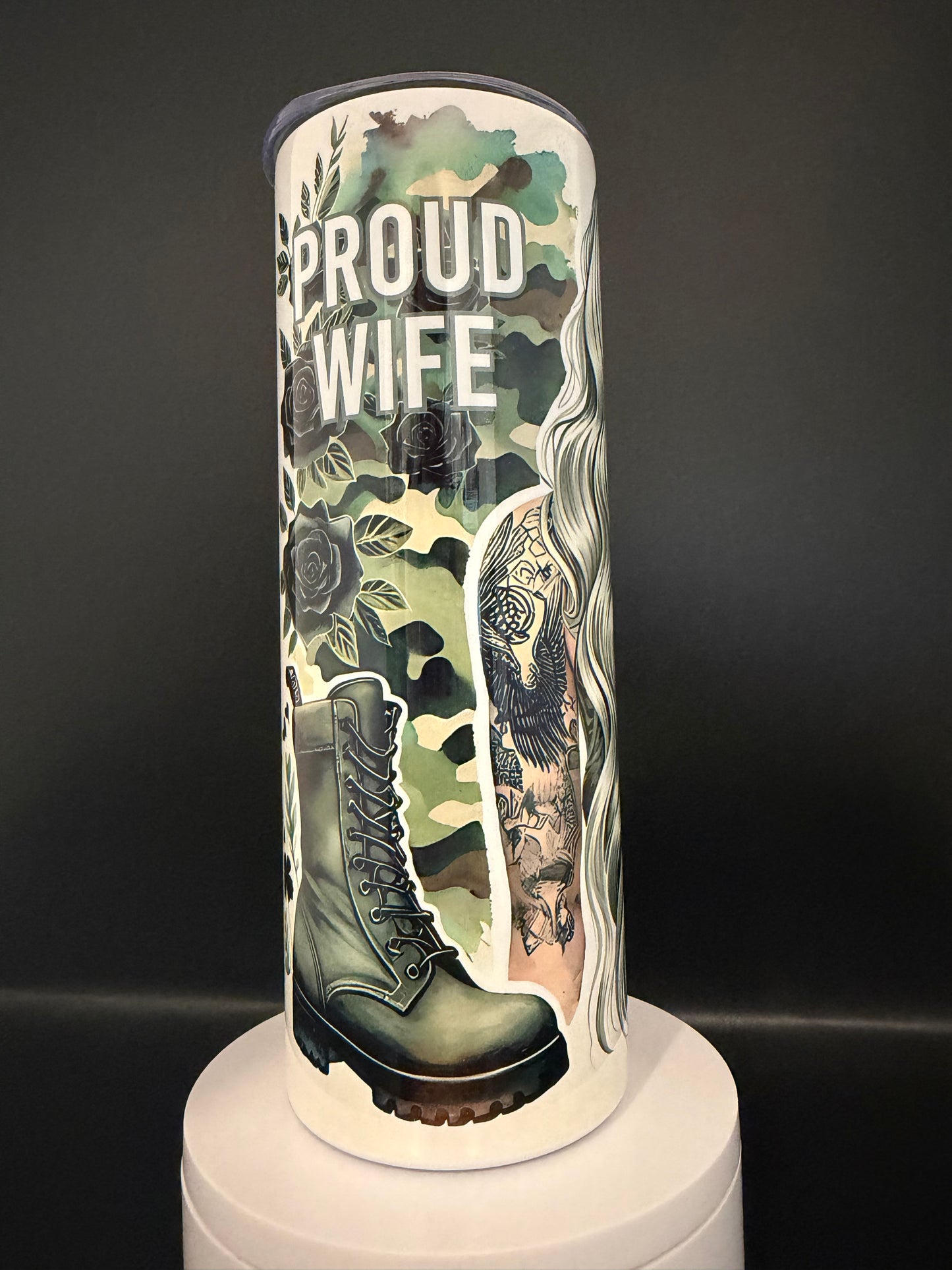 Proud Wife Military Tumbler