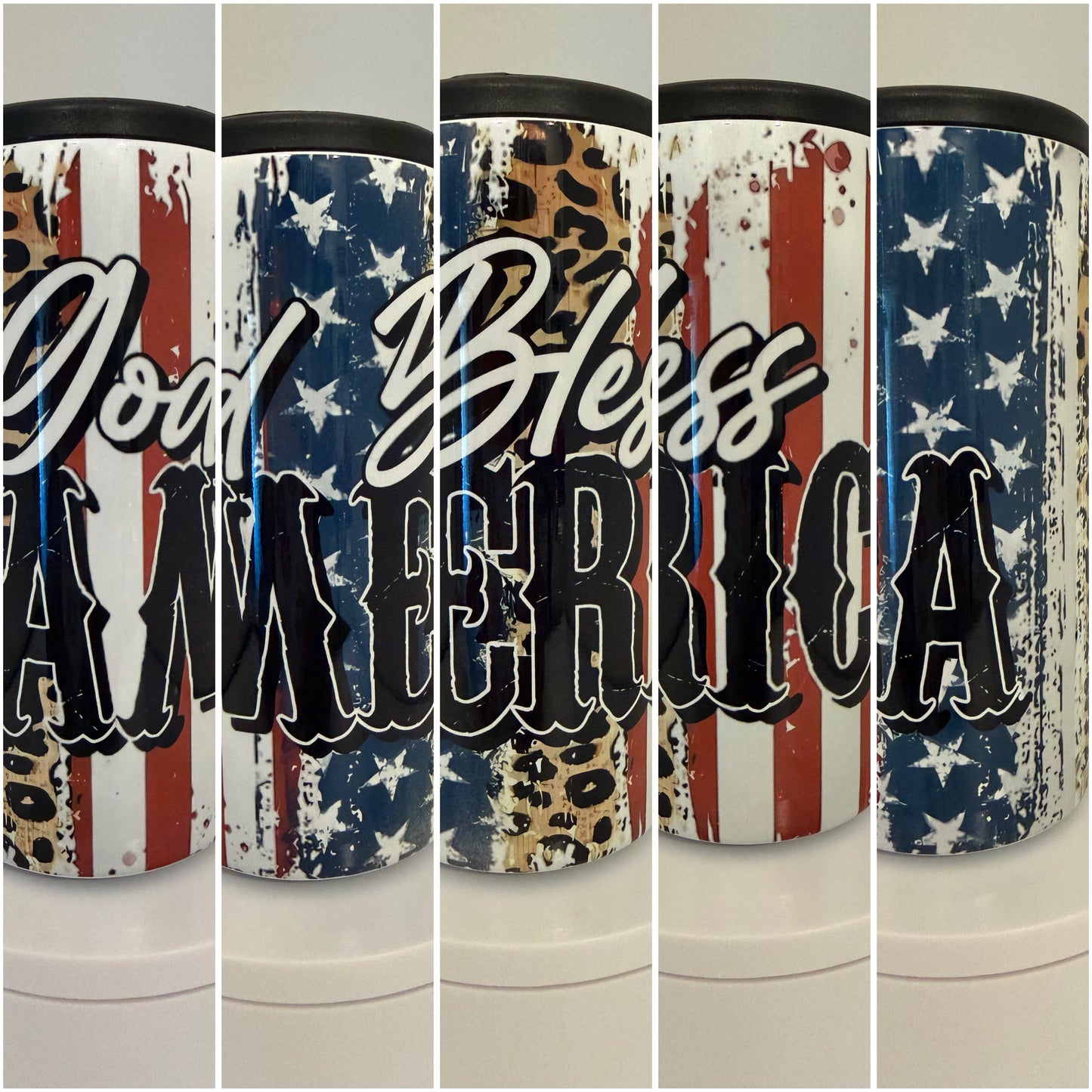 God Bless America Slim Can Cooler