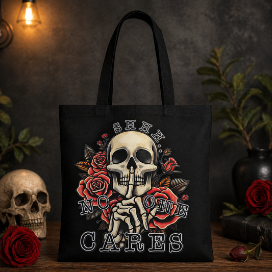 Shhh No One Cares Tote Bag