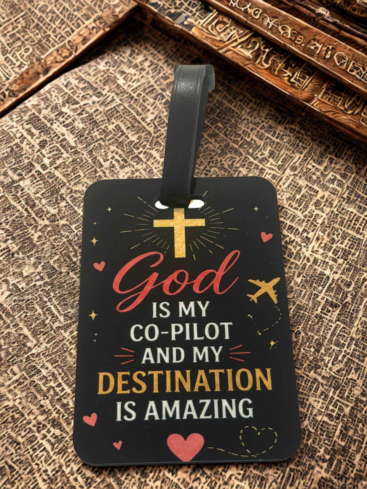 God is my Co-Pilot Luggage Tag