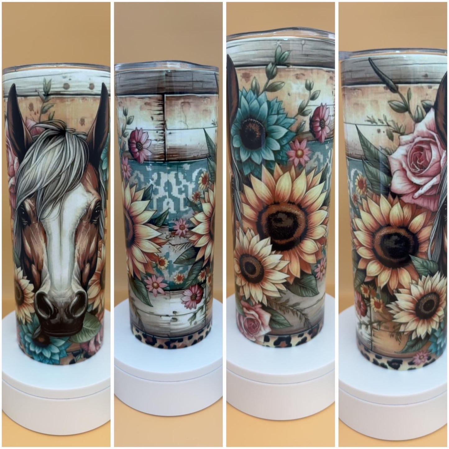 Horse Western Sunflower Tumbler